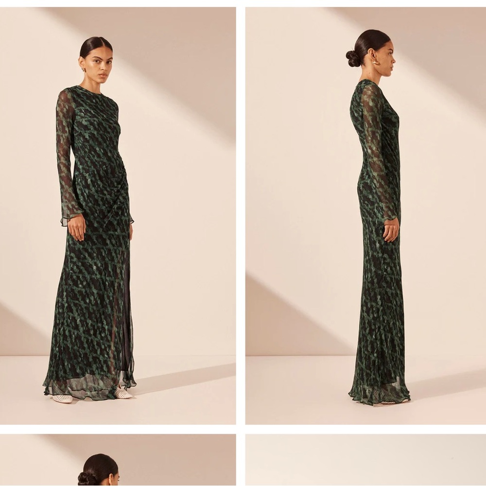 Shona Joy Remi Longsleeve Gathered Maxi Dress (Brand New)